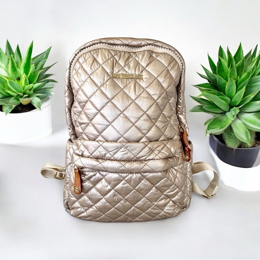 RARE!!! Like New MZ Wallace City Metro Backpack Quilted Nylon Rose Gold